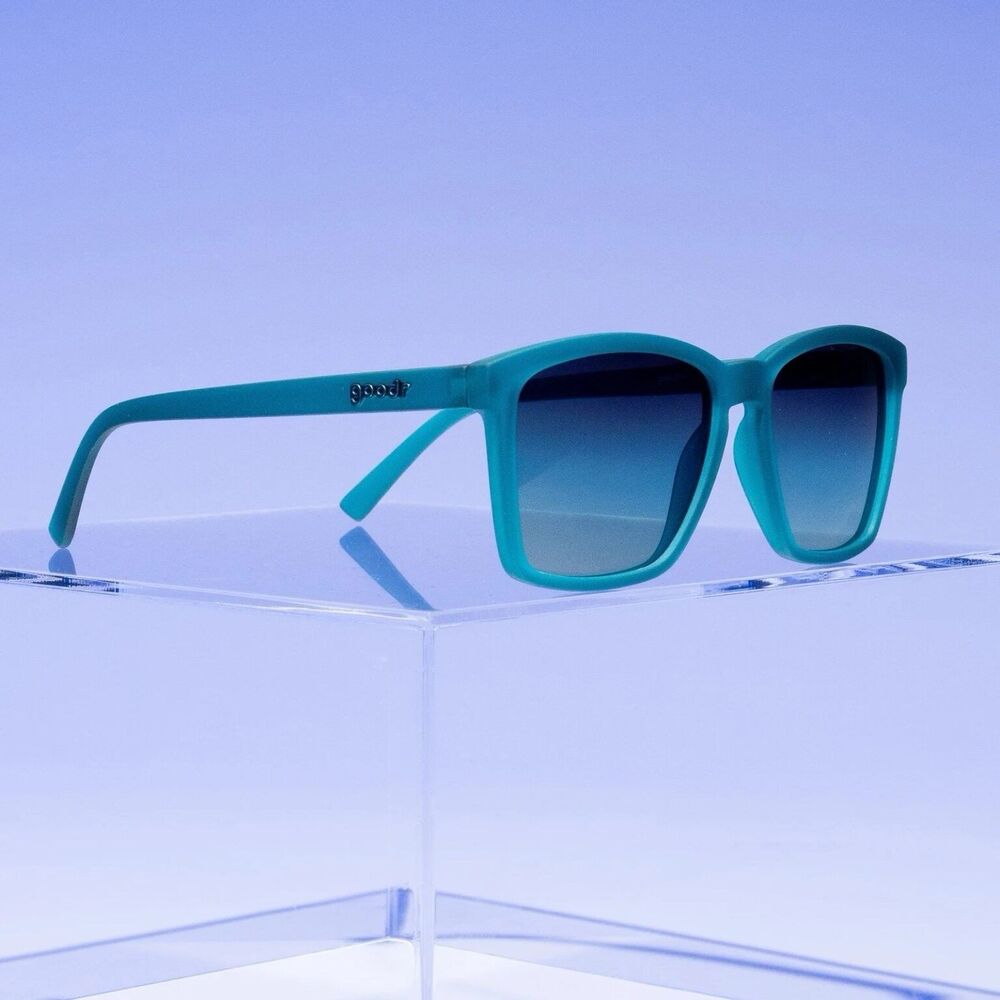Goodr Polarized Sunglasses Teal No Slip No Bounce Dungaree Debauchery New, 3 Pcs